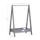 image 3 of Junior Vida Kids Bedroom Furniture Space Saving Foldable Clothing Rack - Grey