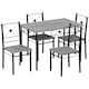image 6 of Vida Designs Roslyn 4 Seater Dining Set 5 Piece Table & Chairs, Grey
