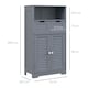 image 7 of kleankin Free Standing Bathroom Storage Cabinet with Louvred Doors, 2 Drawers, Grey