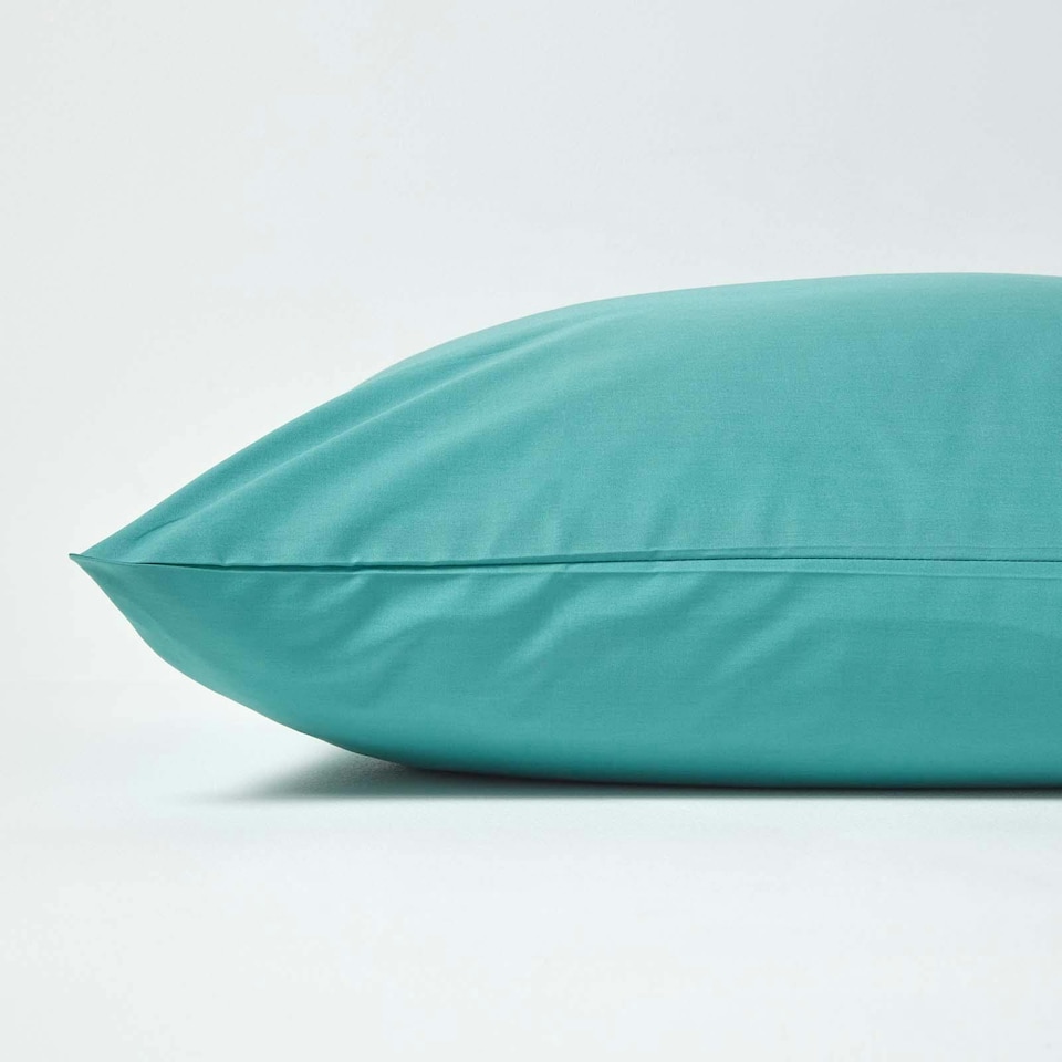 image 1 of Homescapes Teal European Size Egyptian Cotton Pillowcase 200 TC - 60 x 60 cm | Blue