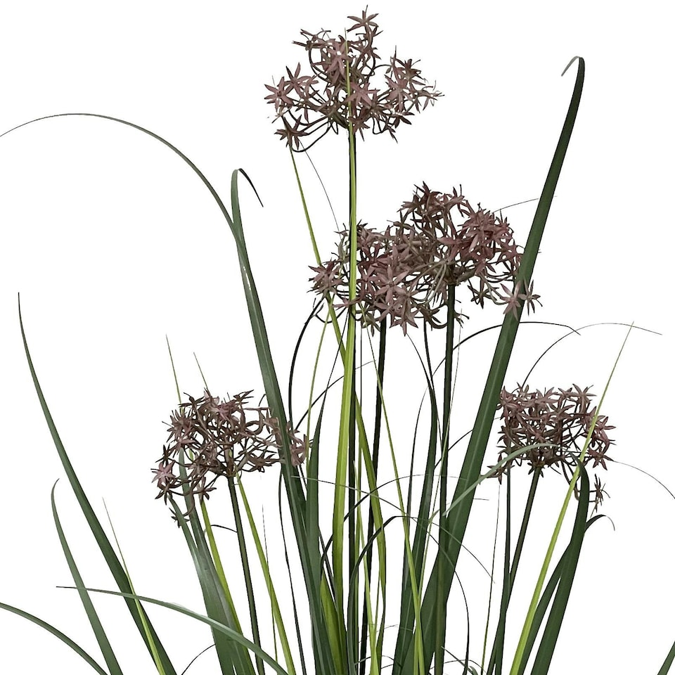 image 1 of 95cm Artificial Grass Plant Potted with Flower Detail