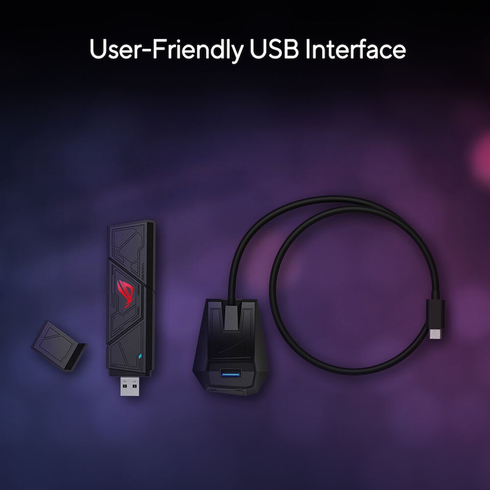 image 1 of ASUS ROG USB-BE92 Wifi 7 BE6500 Tri-Band USB Adapter WLAN 6500