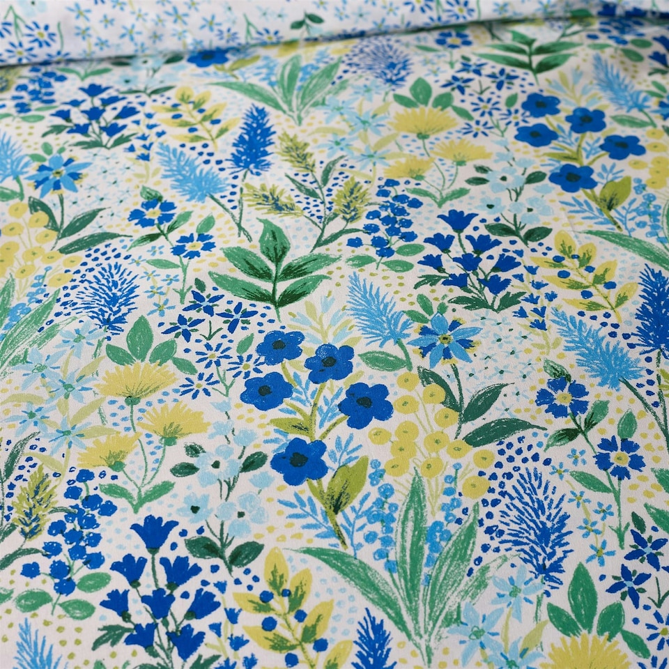 image 1 of Catherine Lansfield Tilly Floral Blue Duvet Cover Set Blue | Double