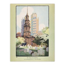 St Pauls Chapel Cityscape Rachael R Elmer Wall Art Poster Print 12X16"