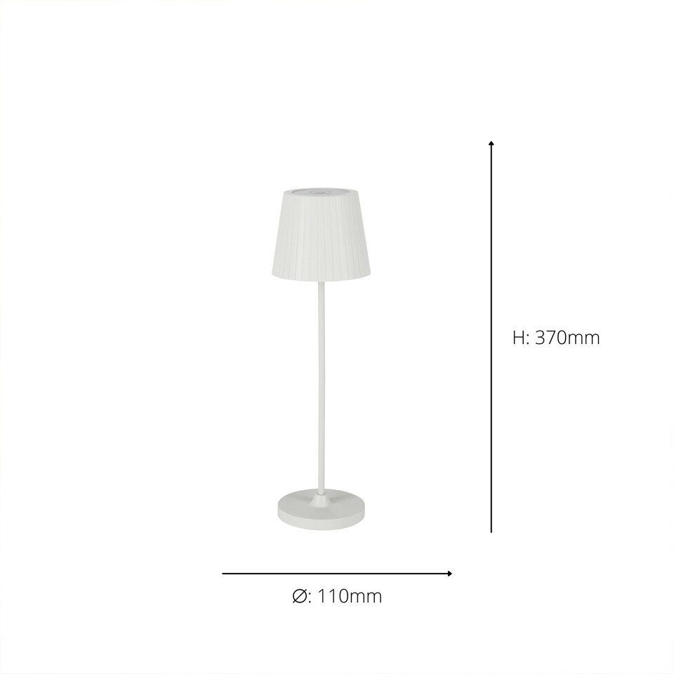 image 1 of EGLO Cabozo LED Portable Outdoor Table Lamp White | Gold