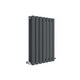 image 1 of Embrace Horizontal Double Panel Radiator, 600mm x 412mm - Anthracite | Grey | Anthracite | 1