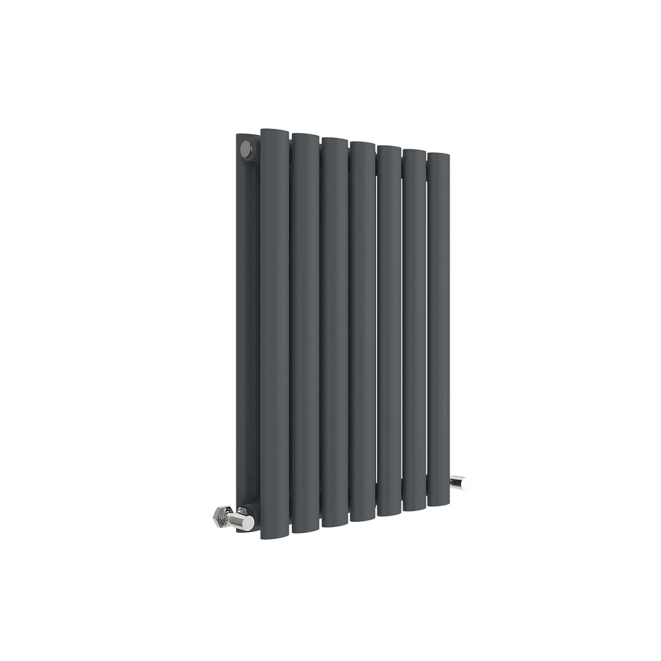 image 1 of Embrace Horizontal Double Panel Radiator, 600mm x 412mm - Anthracite | Grey | Anthracite | 1