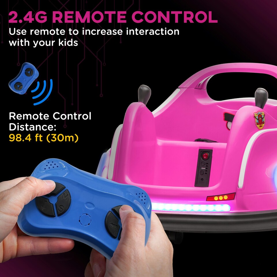 image 1 of AIYAPLAY Angry Bird Licensed Bumper Car for Kids w/ Joysticks - Pink