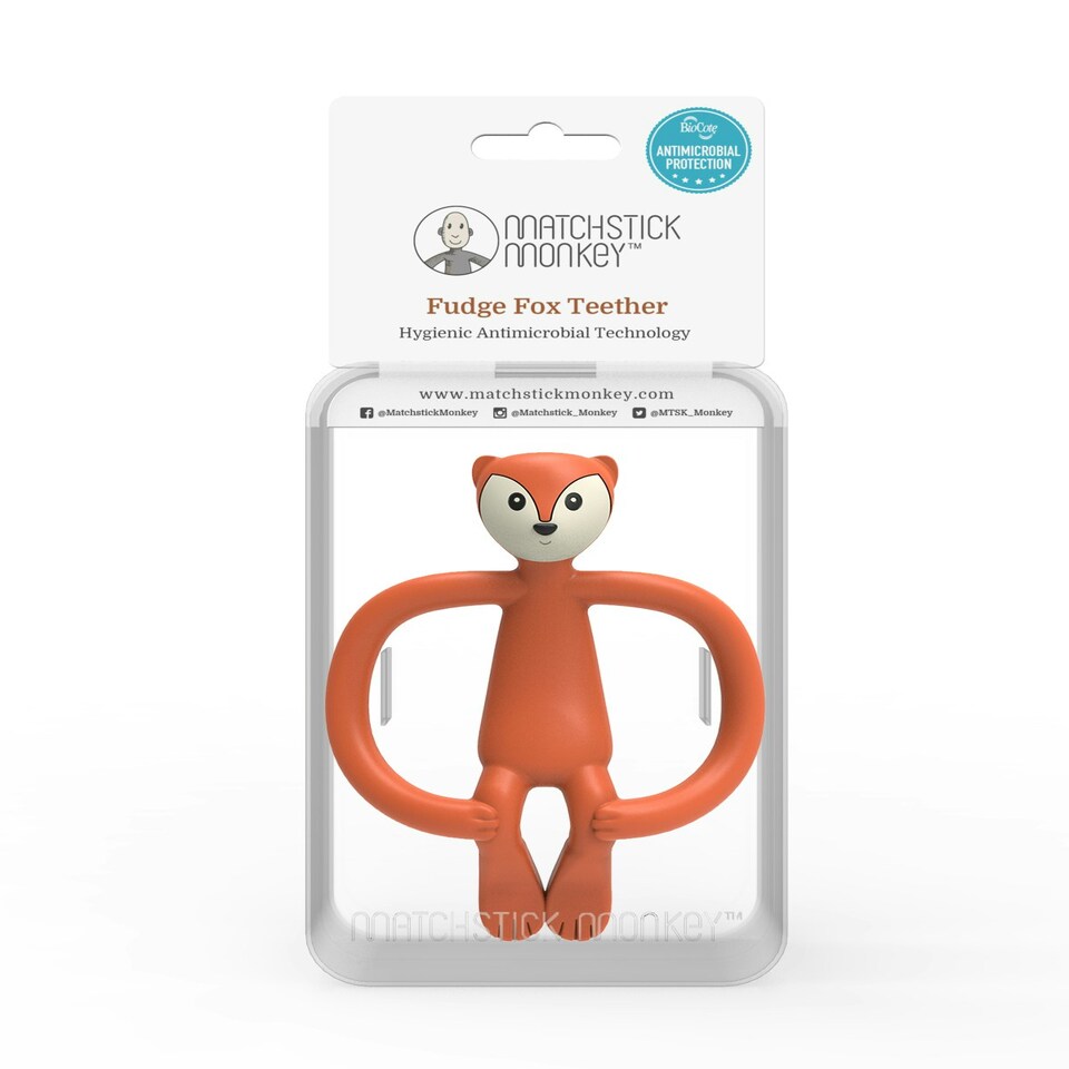 image 1 of Matchstick Monkey Animal Teether Fudge Fox