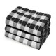 image 1 of Velosso Hearts Check Cotton Tea Towel 3 Pack Black | Black | One size
