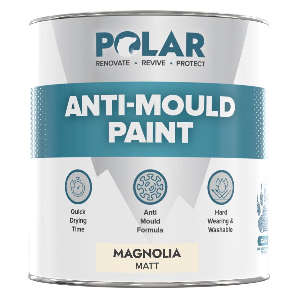 image 1 of Polar Anti Mould Paint Interior Walls & Ceilings Matt | Cream | Magnolia | 1 litre