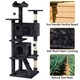 image 5 of Yaheetech 177 cm Cat Tree Tower with Condos and Scratching Posts Black