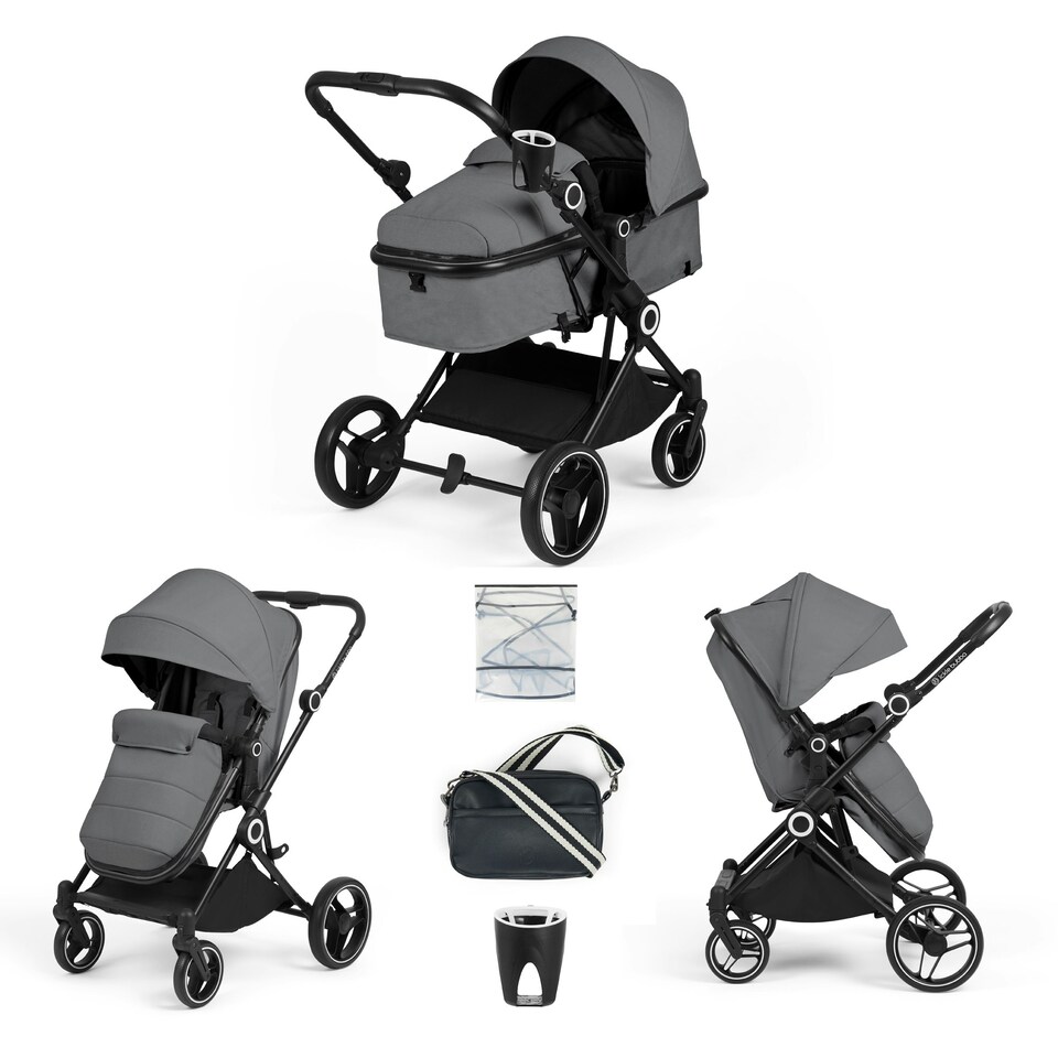 image 1 of Atom 2-in-1 Pushchair – Birth to 22kg (Approx. 4 Years), Lightweight, Compact Fold, Convertible Lie-Flat Seat, Parent & World Facing & More (Graphite Grey)