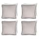 image 1 of OHS 4 x Matte Velvet Piped Edge Filled Cushions, 45x45cm - Grey | Grey | 45 x 45cm | 4
