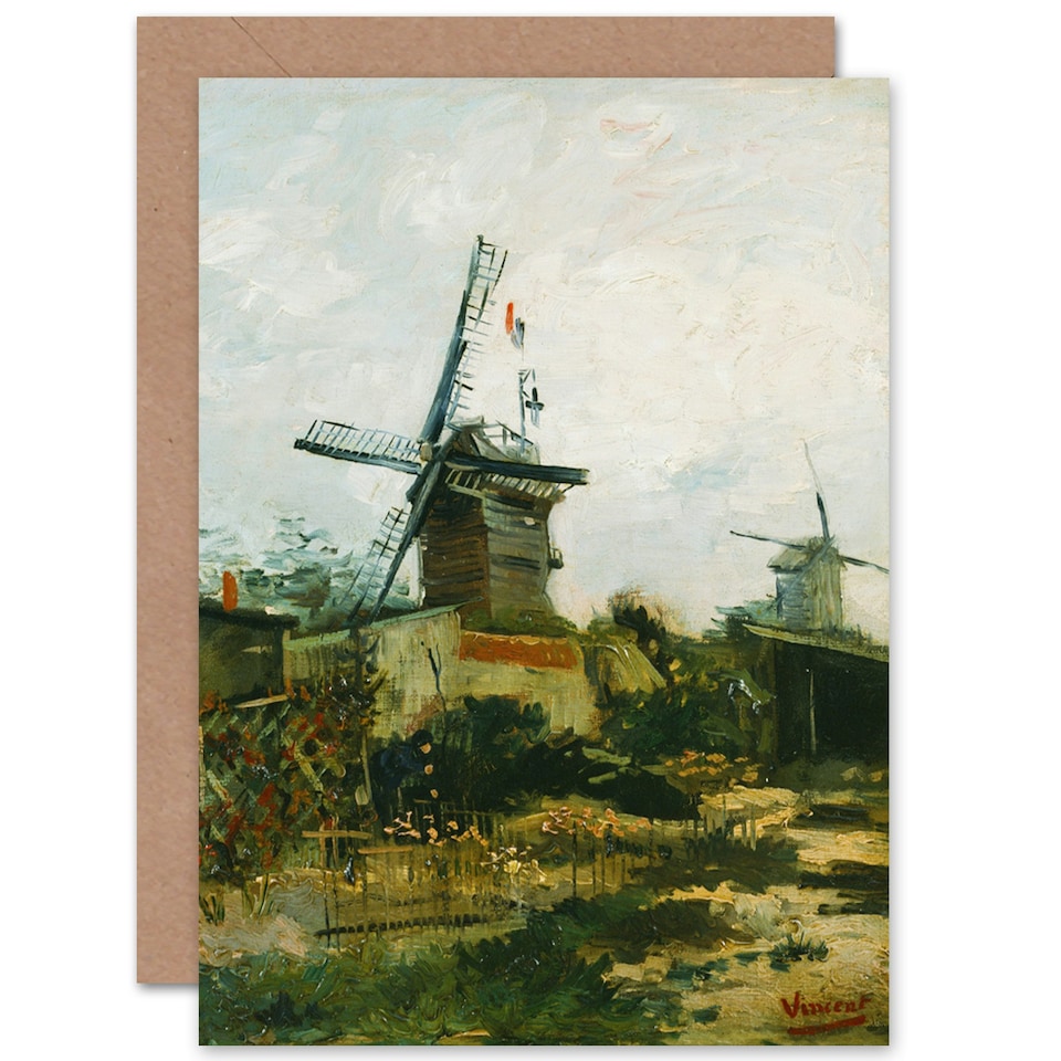 image 1 of Vincent Van Gogh Windmills On Montmartre Art Card