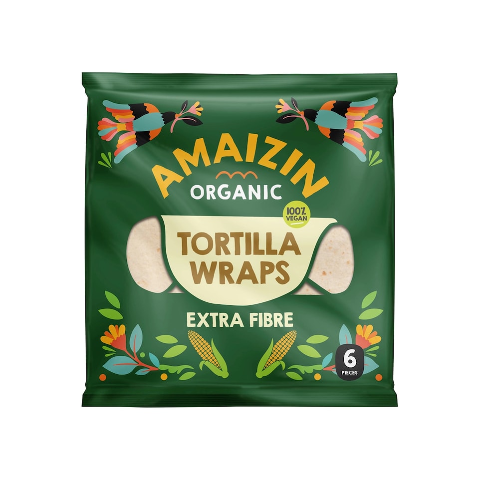 image 1 of Organic Extra Fibre Tortilla Wraps 240g (Amaizin)