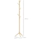 image 3 of HOMCOM Coat Rack Bamboo Coat Stand with 8 Hooks for Handbags, Natural