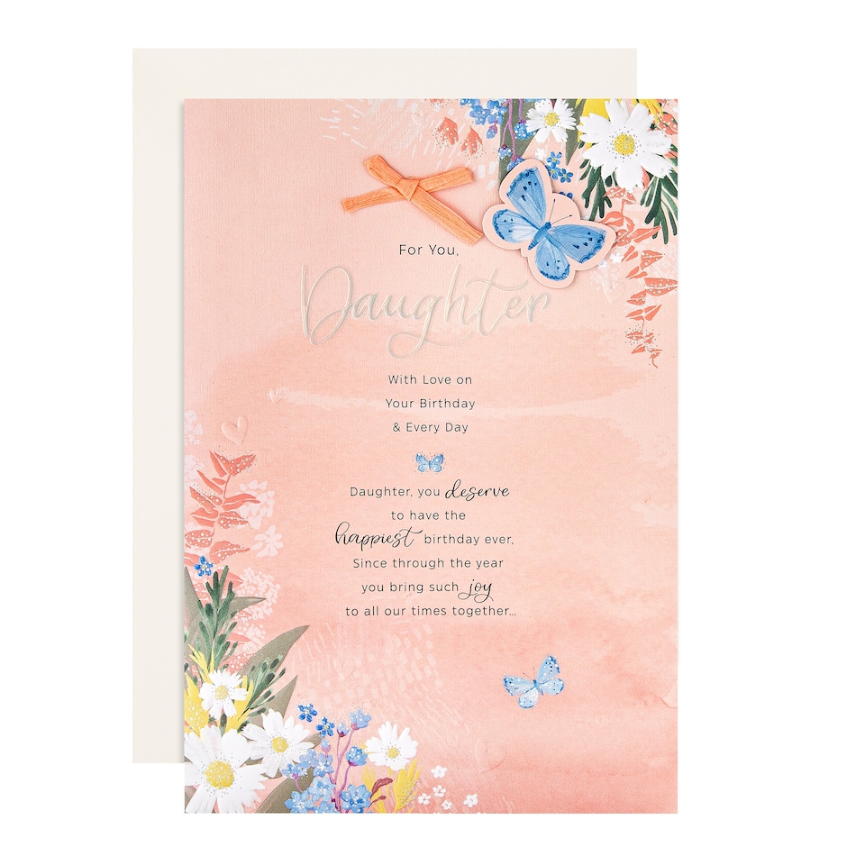 image 1 of Hallmark Birthday Card For Daughter - Pink Florals Design And Heartfelt Verse
