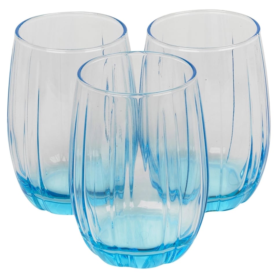 image 1 of Linka Coloured Glasses Sets Glassware Cup Tall Short Cocktail Tumblers | Multi | Light Blue 380ml + 500ml