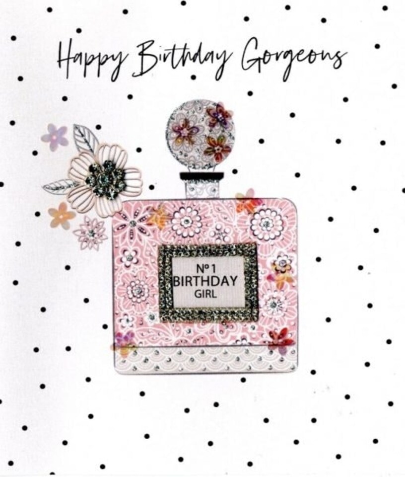 image 1 of Happy Birthday Gorgeous No 1 Birthday Girl Perfume Card Second Nature Pearl