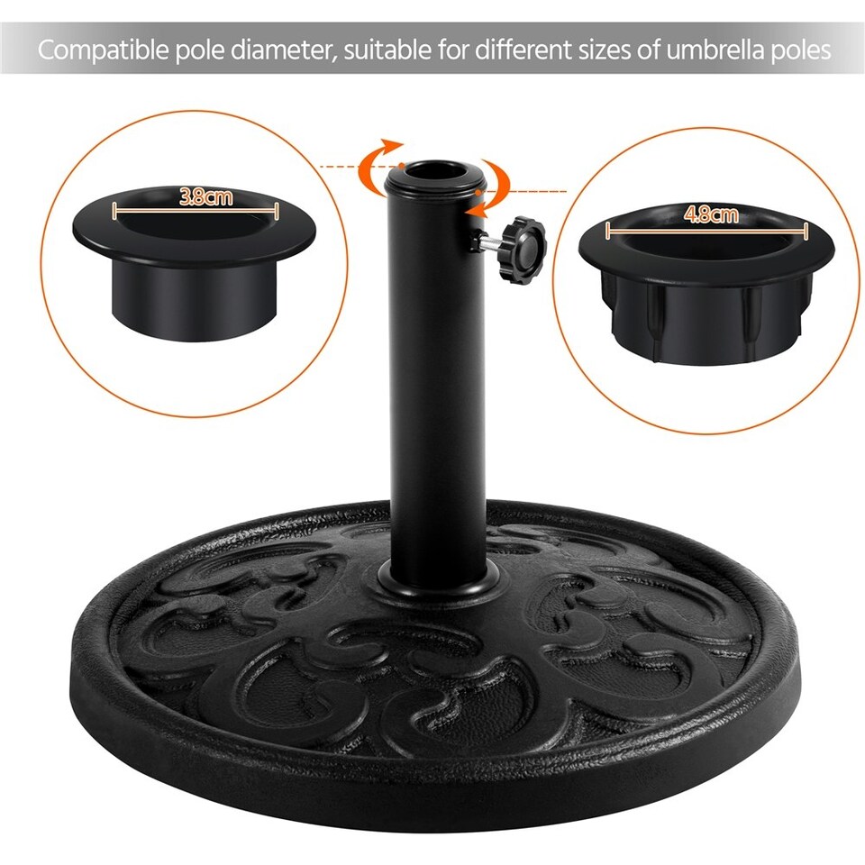 image 1 of Yaheetech 44.5 cm Outdoor Patio Heavy Duty Market Umbrella Base Stand Black