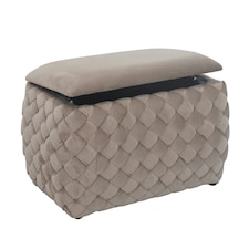 Plumeo Velvet Storage Ottoman - Mole