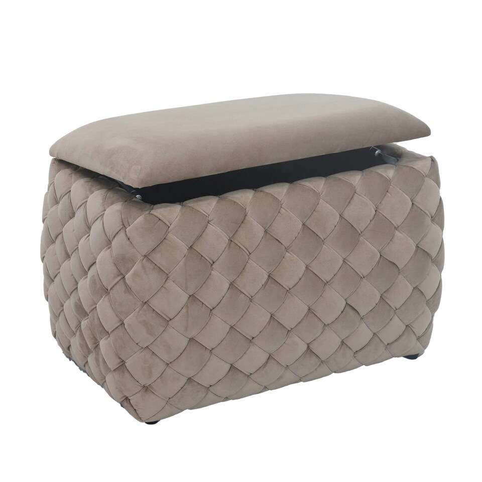 image 1 of Plumeo Velvet Storage Ottoman - Mole