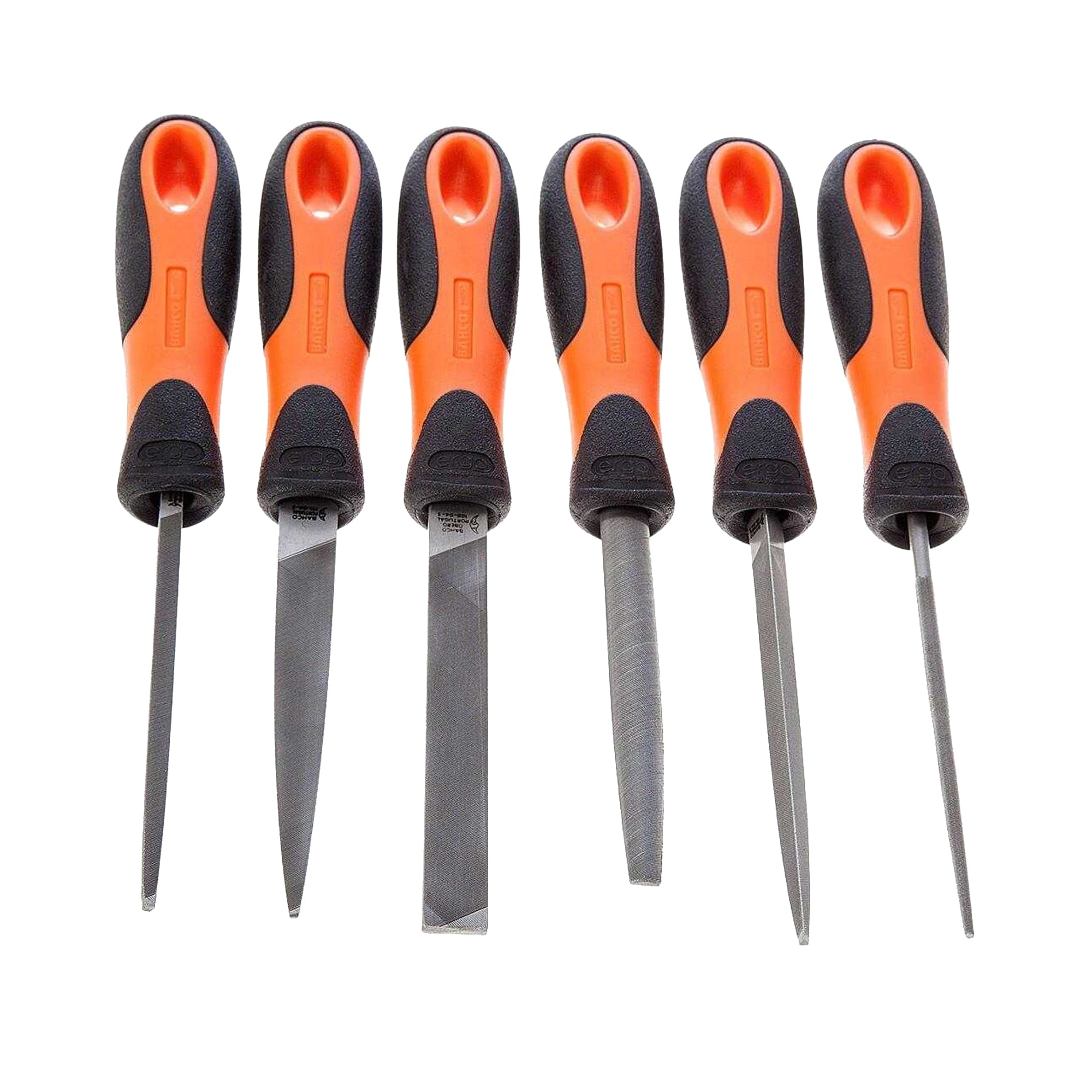 Bahco Ergo File Set (Pack of 6) Orange Orange/Black One Size 1
