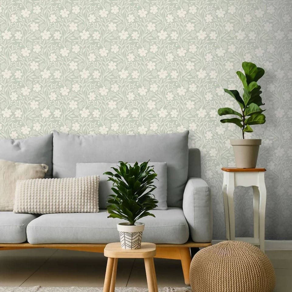 image 1 of Arthouse Berry Floral Wallpaper | Green | Sage Green | 1