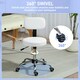 image 4 of HOMCOM Rolling Stool with Backrest, Wheels, Faux Leather Salon Chair White