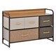 image 1 of Drawer Dresser Tower Unit Clothes Storage Organizer with Wood Top, Steel Frame