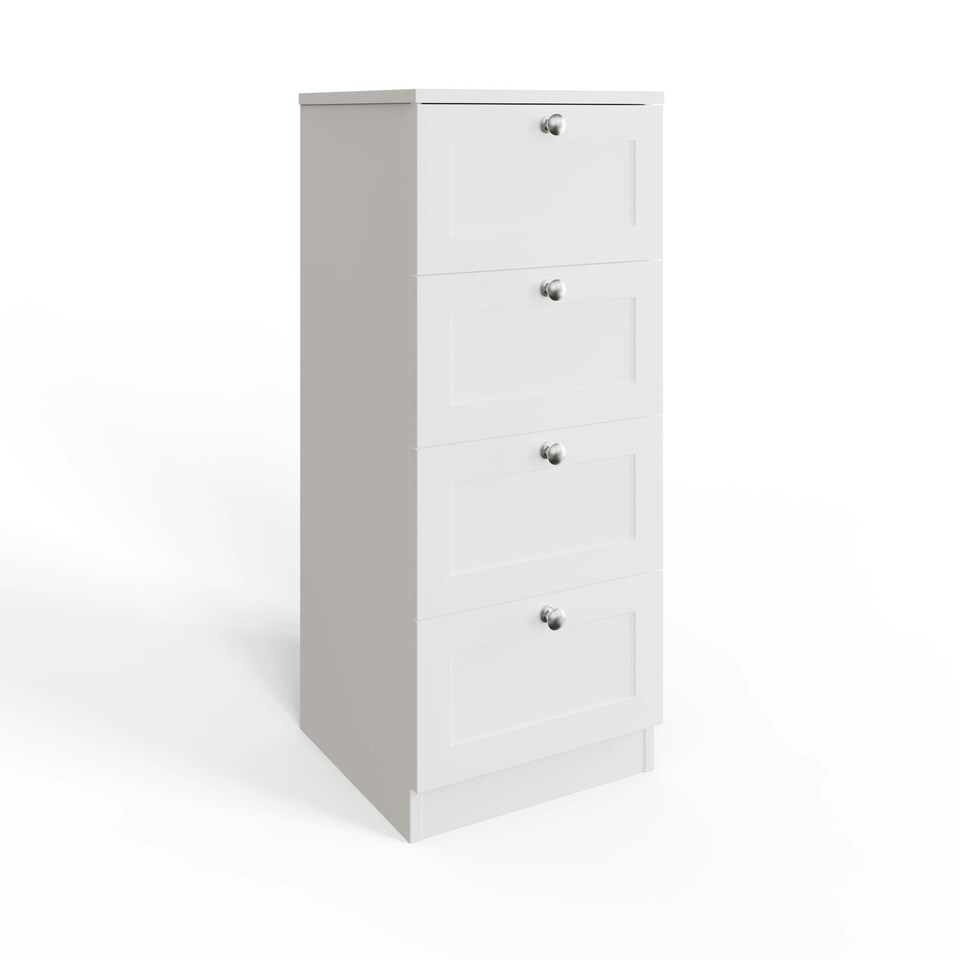 image 1 of FWStyle Artus Shaker 4 Drawer Chest Of Drawers Matt White