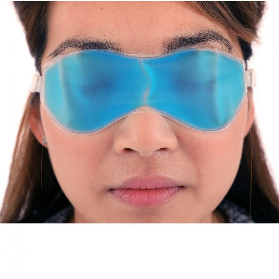 image 1 of Oypla Soothing Cool Hot Tension Relief Reusable Gel Eye Mask Blue