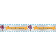 Unique Party Happy Retirement Foil Hot Air Balloon Banner - Blue/Grey/Yellow - One Size
