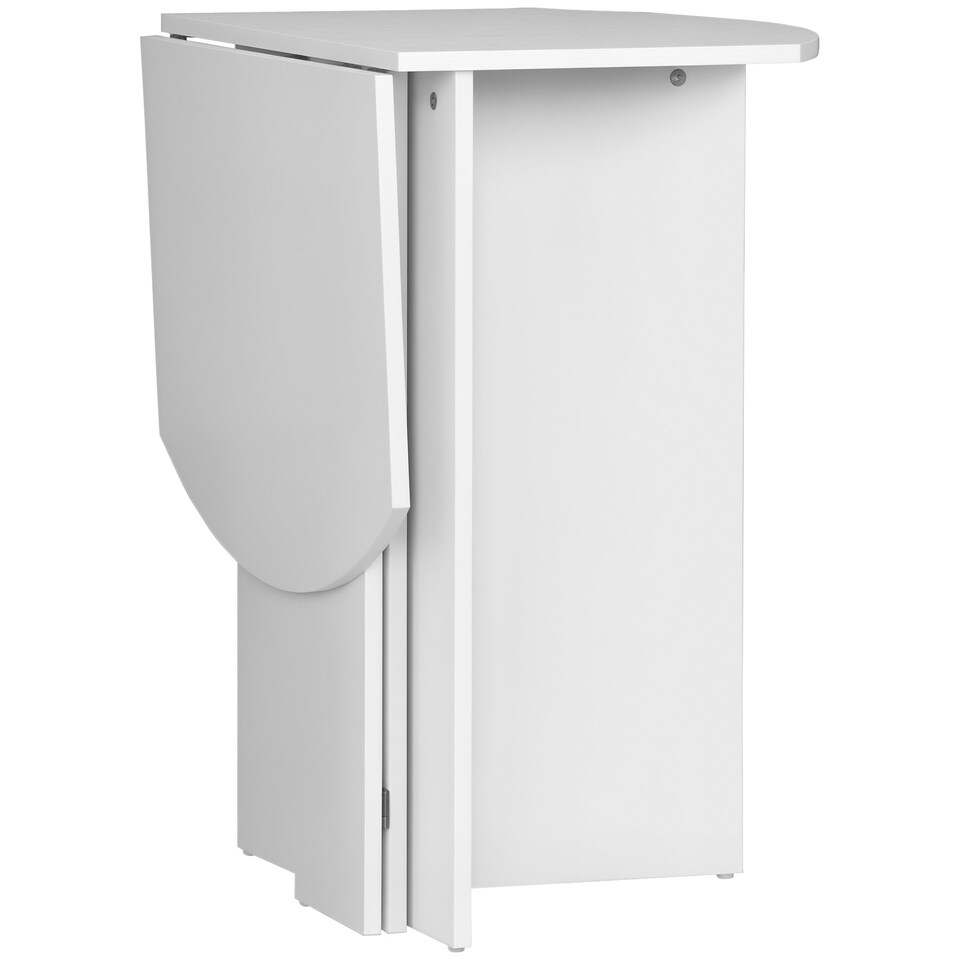 image 1 of HOMCOM Foldable Dining Table Compact Drop Leaf Table for Kitchen White White