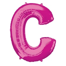 Pink Letter C Air Fill Foil Balloon 40cm / 16 in