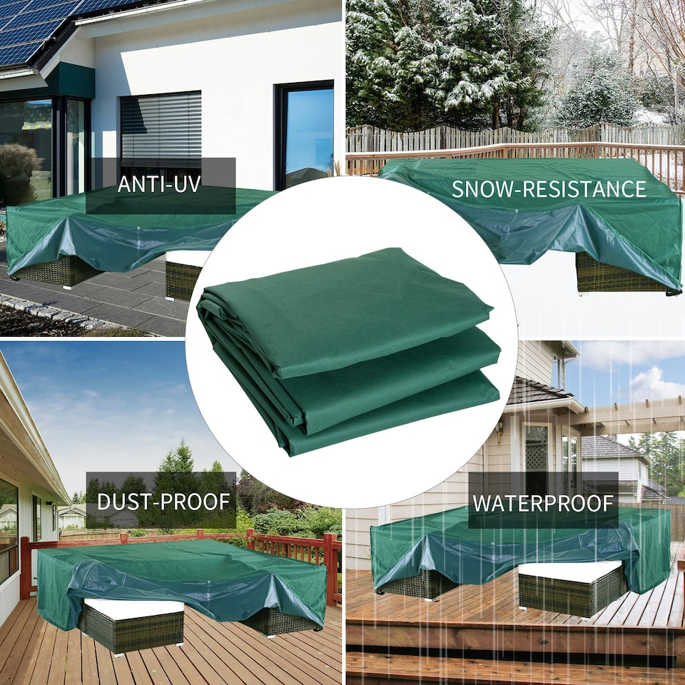 image 1 of Outsunny Garden Furniture Cover Outdoor Waterproof Rattan Set Rain Protection Grey
