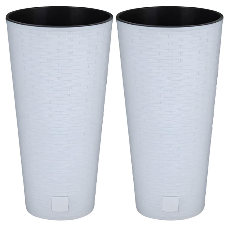 RATO Round Flower Pot - 38x20x20cm | White | White & Set of 2 | 2