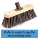 image 2 of 10" Stiff Synthetic Broom with Handle Heavy Duty Outdoor Sweeping Brush for Garden & Patio