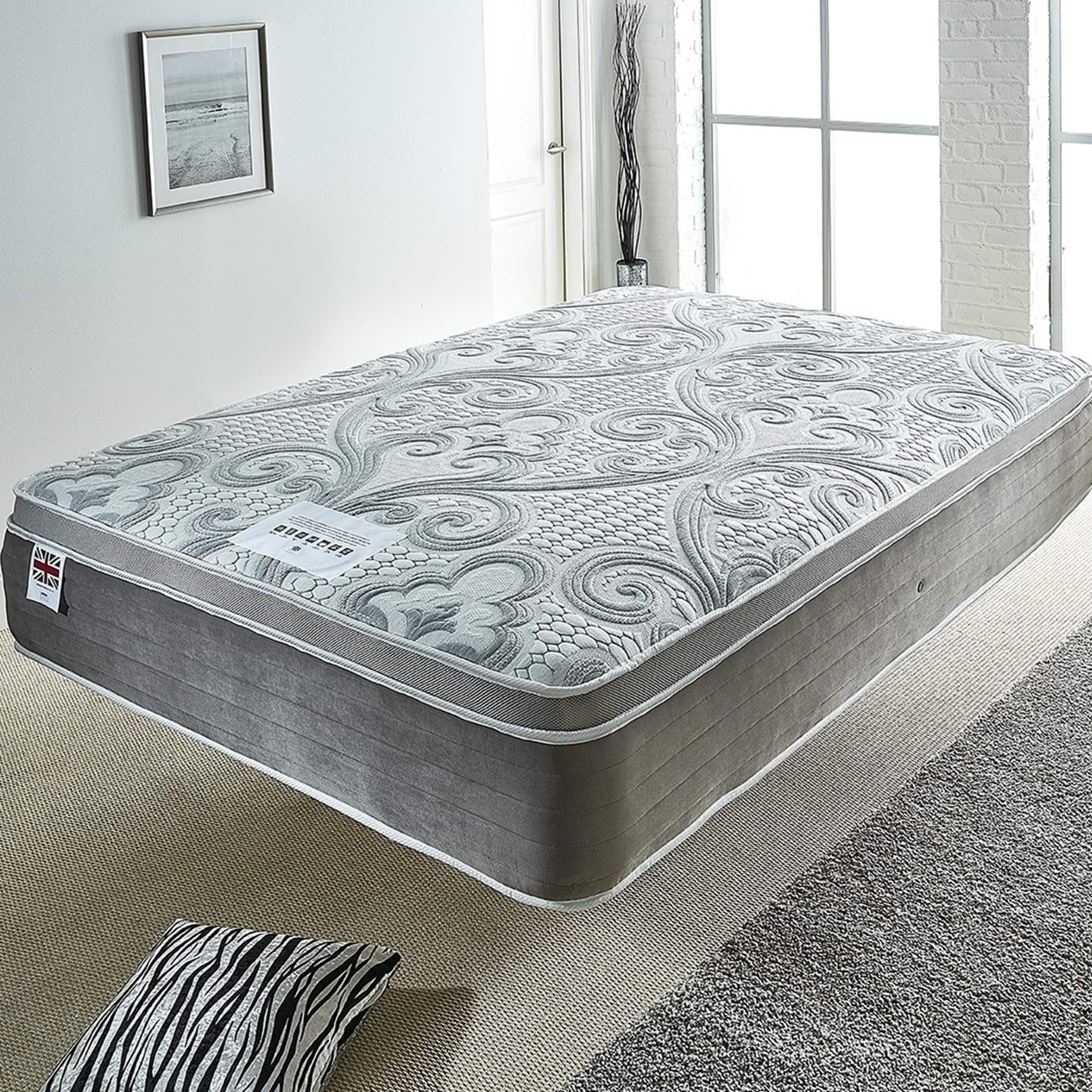 5 Zone Pocket Spring Mattress with Memory Foam - Medium Firm Back Support White White Super King