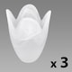 image 1 of ValueLights 3 Pack Frosted Marble Effect Glass Tulip Replacement Shades | White