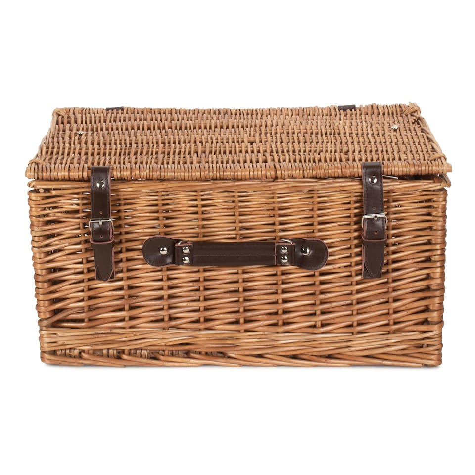 image 1 of Wicker Double Steamed 51cm Picnic Basket Brown | Brown | One Size