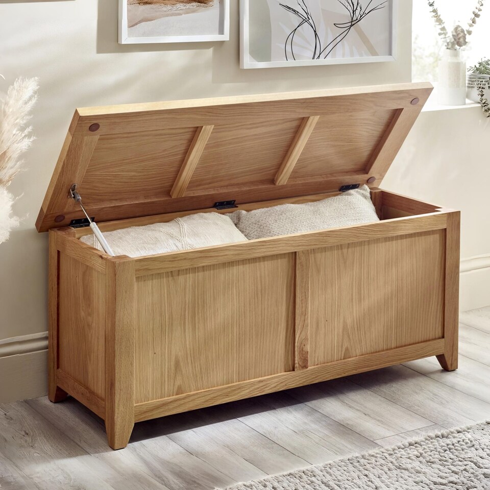 image 1 of Premium Langham Storage Bench in Oak