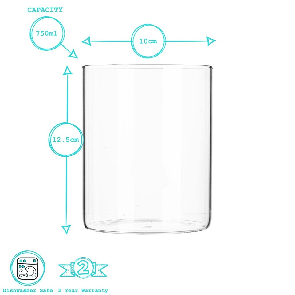 image 1 of Argon Tableware Scandi Storage Jars with Metallic Lids - 750ml - Silver - Pack of 3