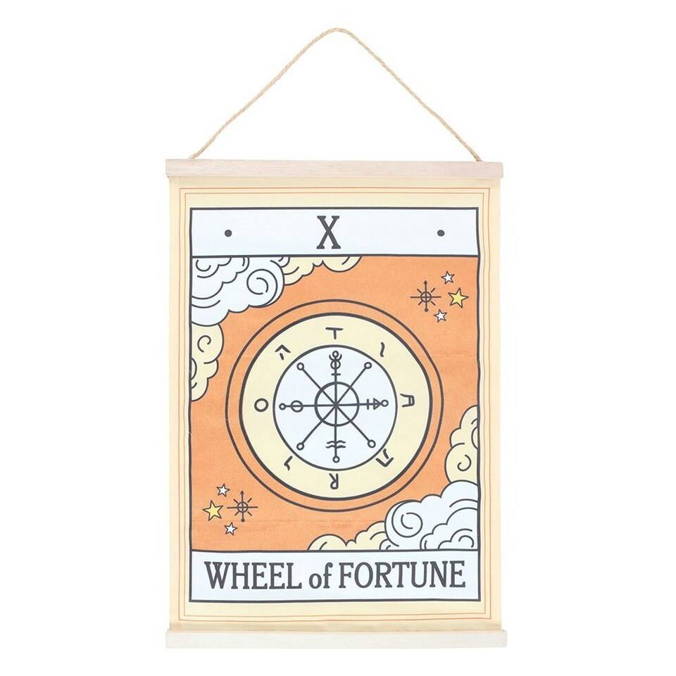 image 1 of Something Different The Wheel Of Fortune Vintage Tarot Wall Hanger - Brown/White - One Size