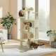 image 2 of Yaheetech 137cm Tall Cat Tree with Scratching Posts Beige