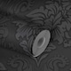 image 3 of AS Creation Lizzy London Baroque Textured Wallpaper - Charcoal Grey - 33ft x 21in | Black