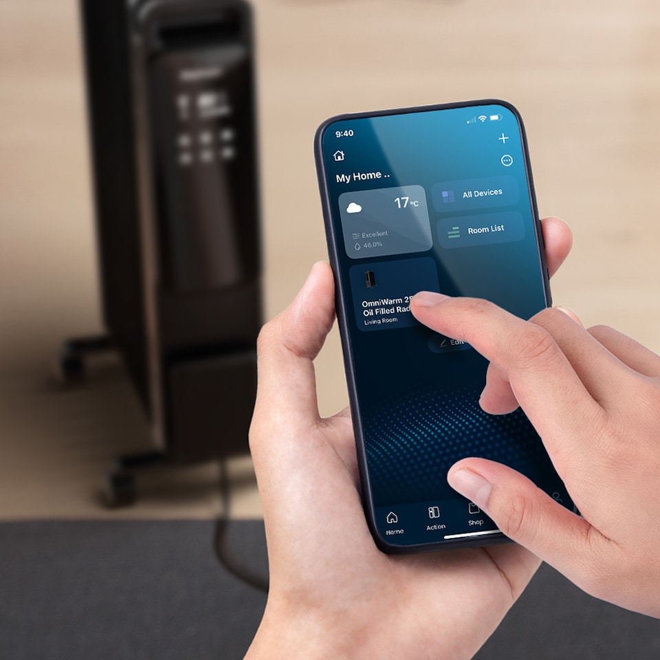 image 1 of Pro Breeze 2500W 11 Fin Oil Filled Radiator with Digital Display and Smart App Control Black