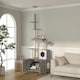 image 2 of PawHut 2-in-1 Hidden Litter Box with Floor-To-Ceiling Cat Tree, Indoor - Grey