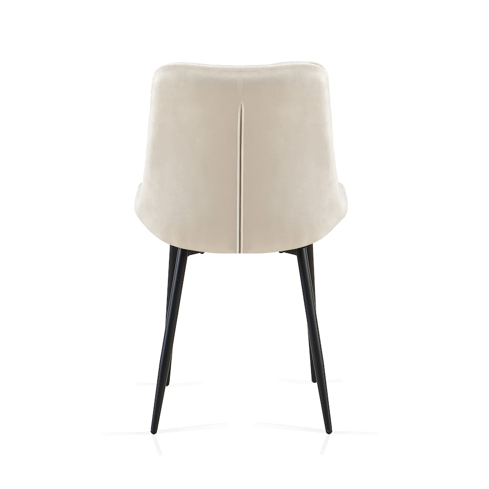 image 1 of SONARA Modern Set of 2 Velvet Dining Chairs with Ergonomic Upholstered Seat | White